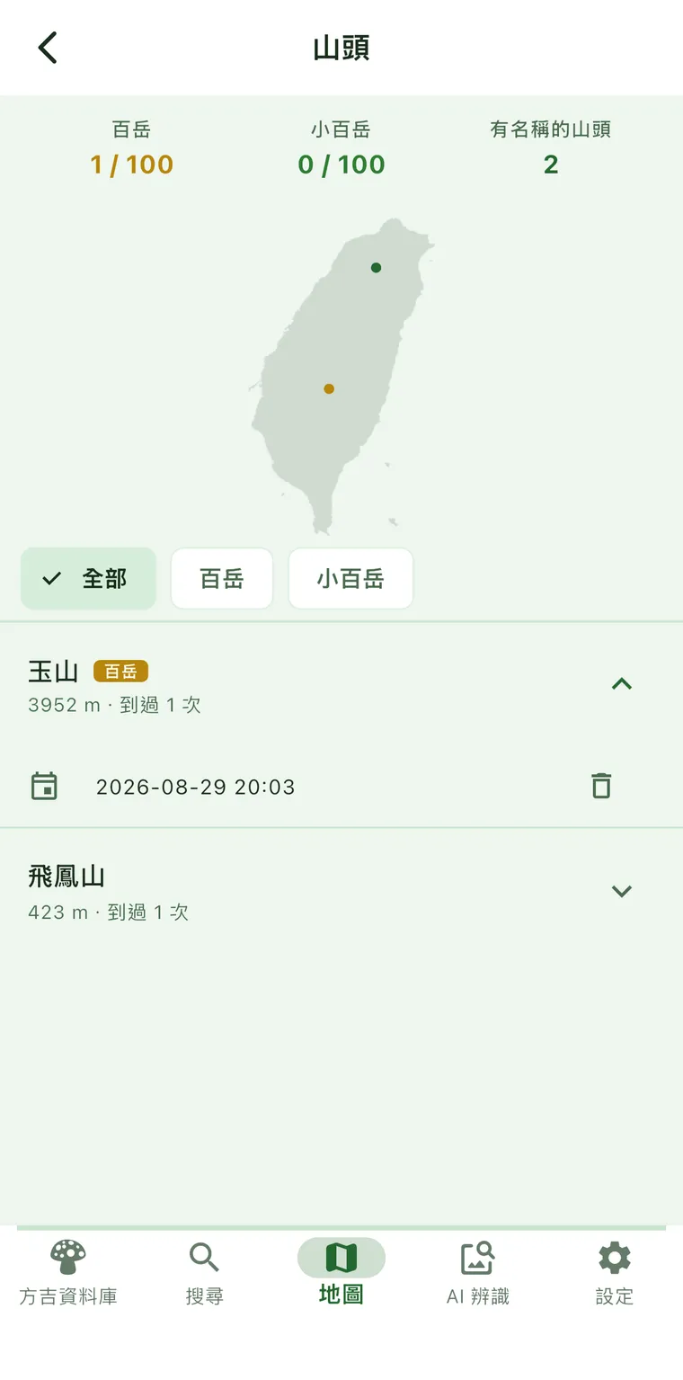 山頭紀錄頁